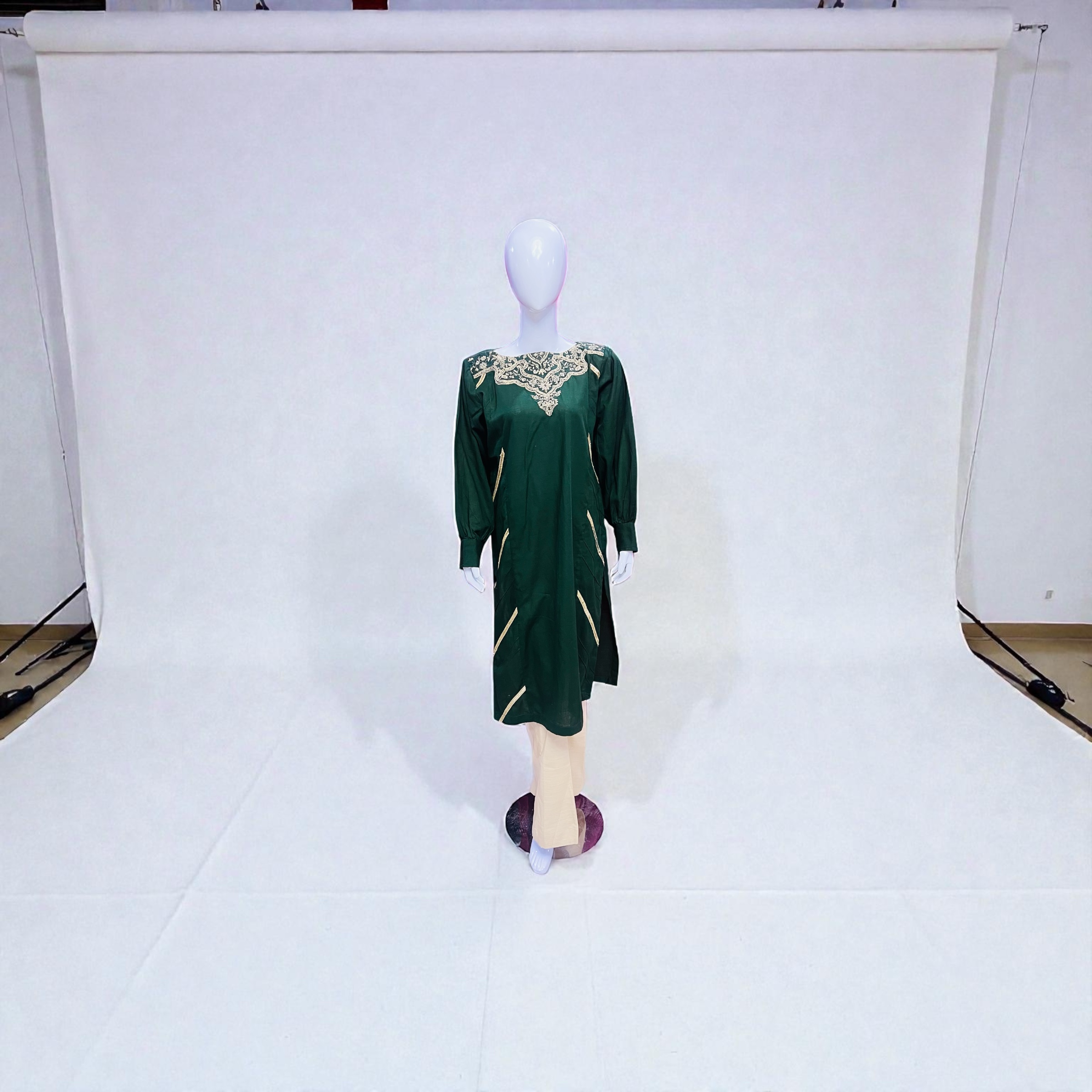 Green shirt embroidered